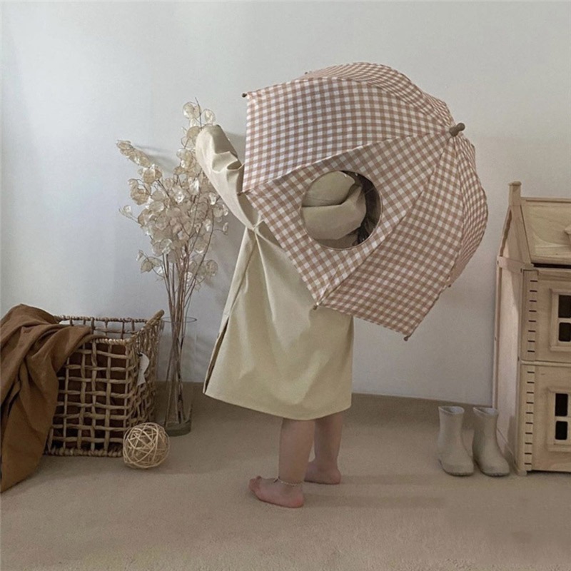 체크 돔형 원형 투명 아동 초등 어린이 유아 우산